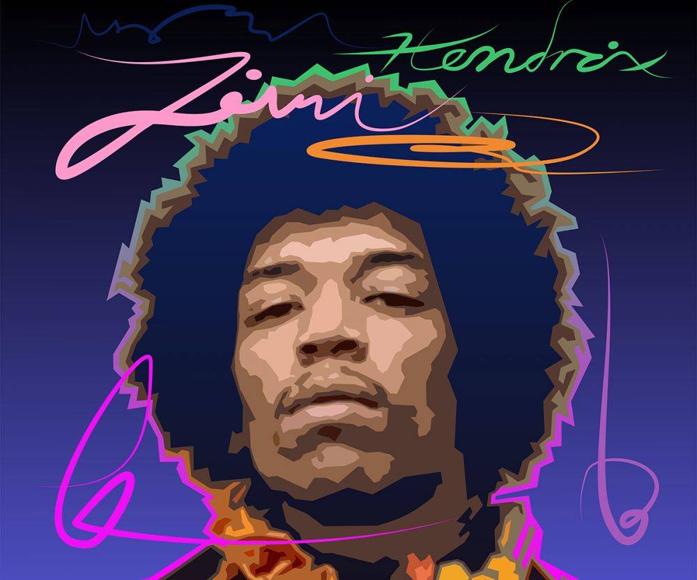 Radic - Jimi Hendrix Canvas Art - Reproduction Oil Paintings