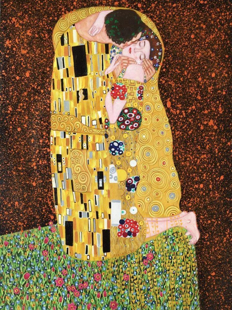The Kiss (Full View) Reproduction - Reproduction Oil Paintings